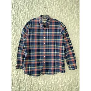 Goodthreads Button Down Shirt Multi Color Plaid Men XXL Long Sleeve 100% Cotton